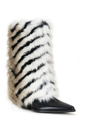 Women's Jonette Black Multi Faux Fur Booties image number 2