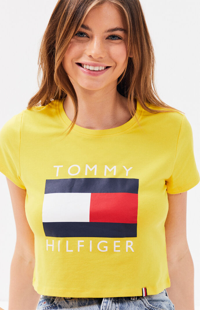 tommy hilfiger flag t shirt womens