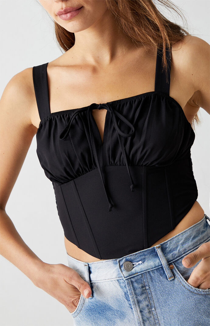 Tie Front Bustier Tank Top