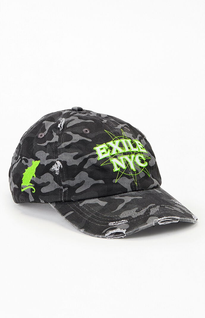 Enemy NYC No Life Distressed Camo Dad Hat