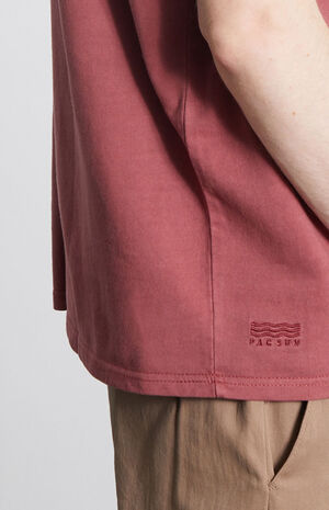 Burgundy Oversized Terry T-Shirt image number 3