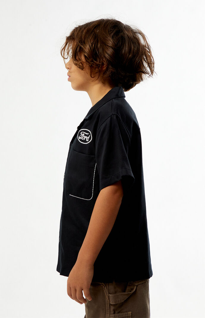 FORD Kids Pick Stitch Cropped Camp Shirt