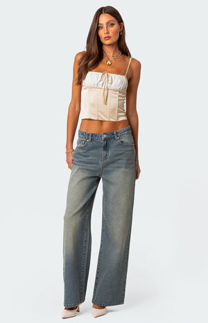 Arabelle Satin Lace Up Corset image number 3