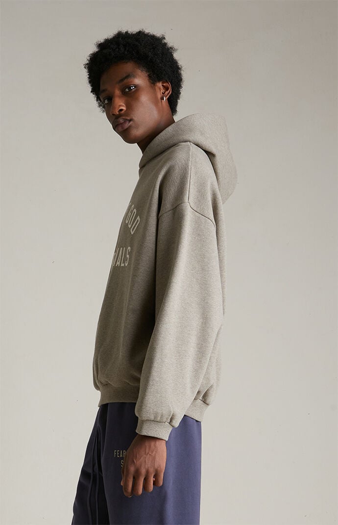 Fear of God ESSENTIALS Heather Grey Fleece Hoodie | Pacsun
