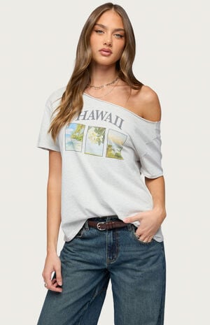Hawaiian Babe Off The Shoulder T-Shirt image number 1