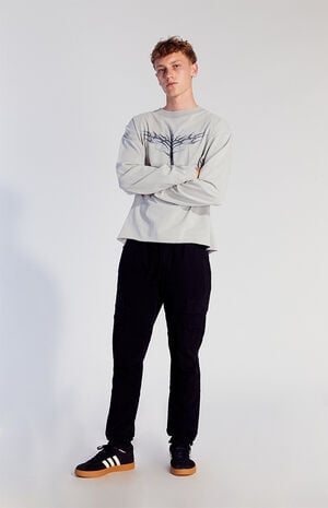 Stretch Black Slim Cargo Pants image number 1