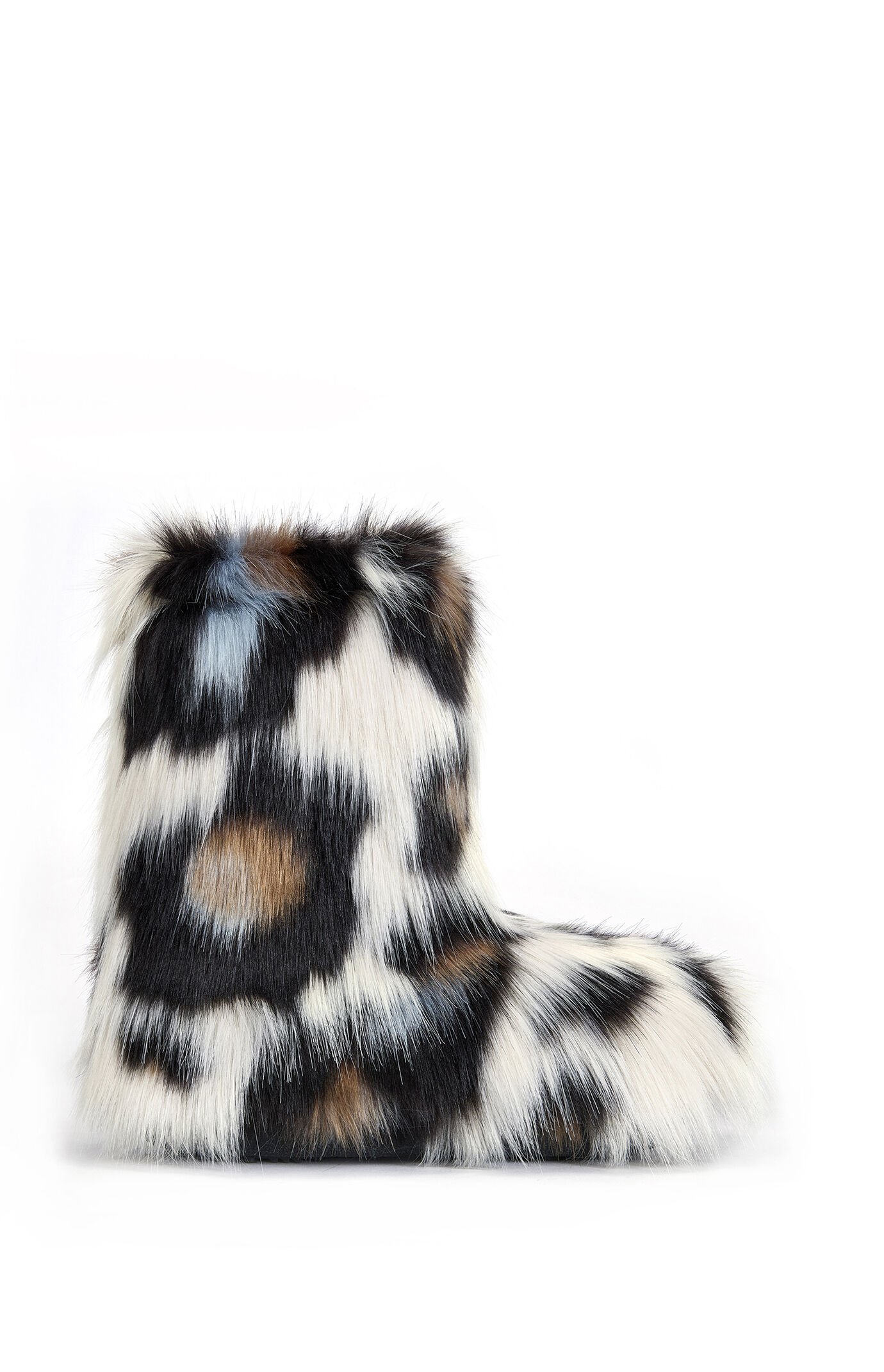 AZALEA WANG Women's Albert Leopard Faux Fur Boots