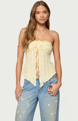 Textured Ruffle Split Front Top image number 1