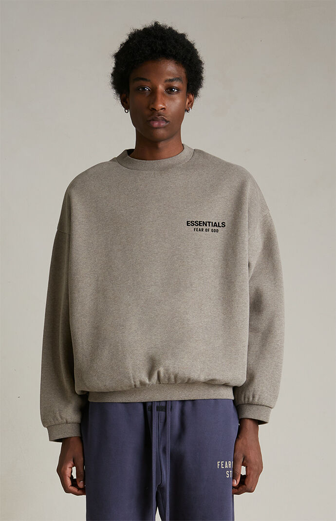 Heathered crew neck sweatshirt deals