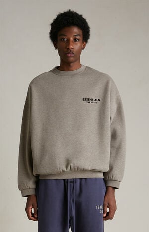 Heather Grey Fleece Crew Neck Sweatshirt image number 2