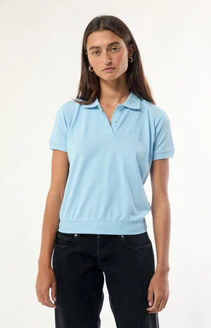 Blue Pique Short Sleeve Polo Shirt image number 1