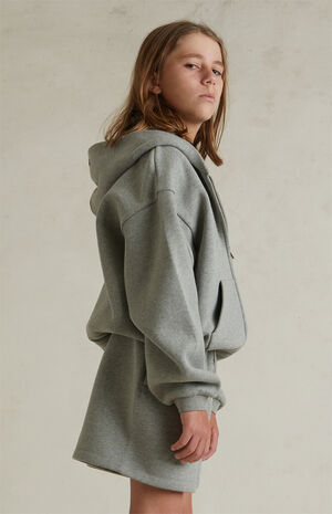 Kids Concrete Heather Full Zip Fleece Hoodie image number 3