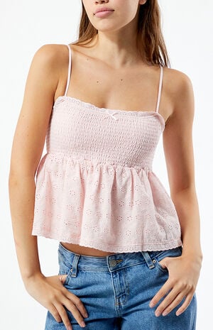 Ruched Bow Tie Babydoll Top image number 2