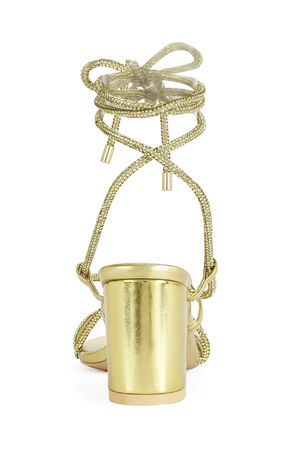 Women's Revani Gold Wrap Around Block Heels image number 3