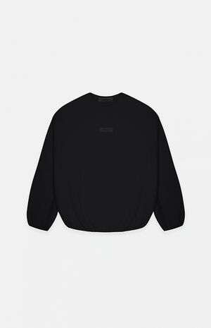 Essentials Jet Black Polar Fleece Crew Neck Sweatshirt image number 1