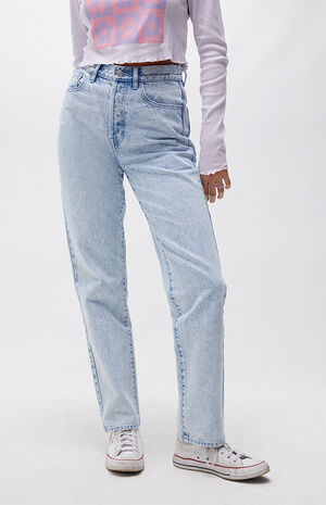 Eco Light Blue Acid Wash Dad Jeans Eco Light Blue Acid Wash Dad Jeans image number 2