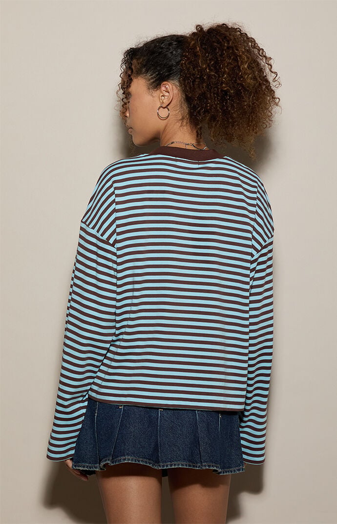 Pacsun Drew Striped Boxy Long Sleeve T-Shirt
