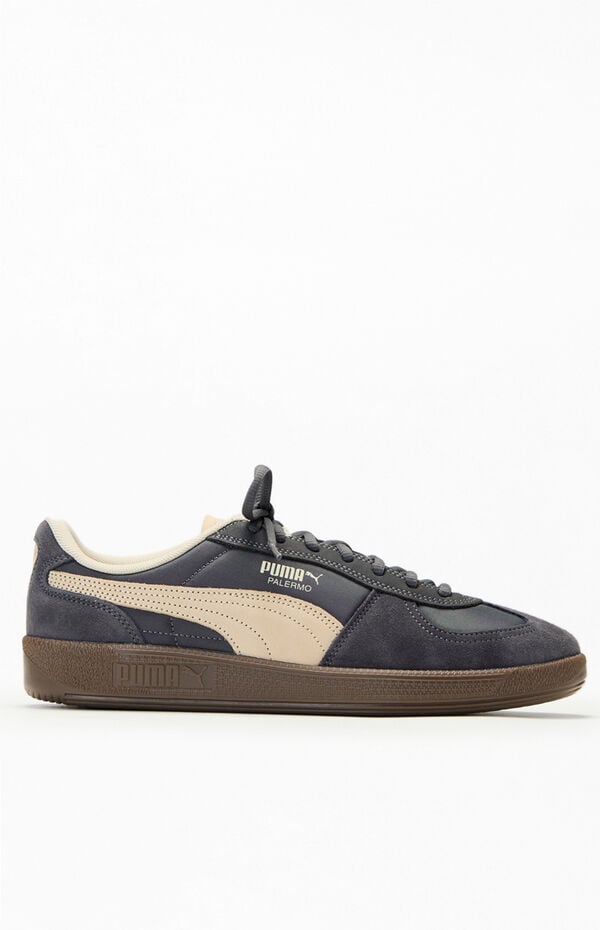Puma Gray Palermo Leather Shoes
