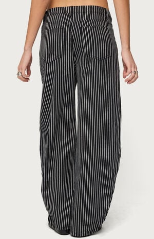 Pinstripe Low Rise Barrel Leg Jeans image number 3