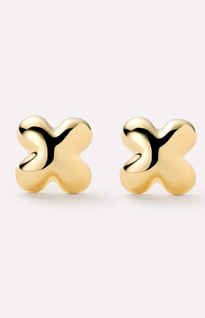 Cassia Gold Stud Earrings image number 1