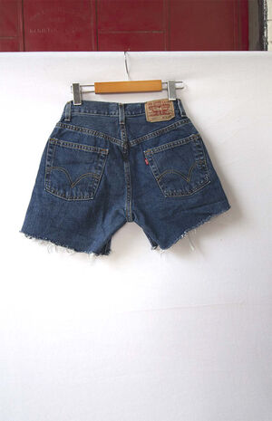 Upcycled Levi's 505 Dark Blue Wash Denim Shorts image number 3