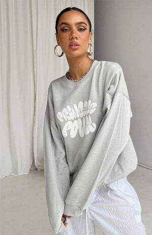 Bubble Text Crew Neck Sweatshirt image number 1