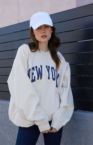 White Erica NY Crew Neck Sweatshirt image number 2