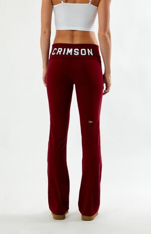 Harvard Crimson Fold-Over Yoga Pants image number 4