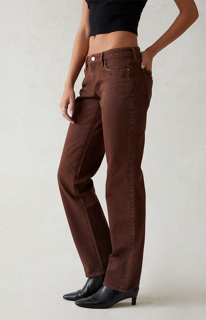 Eco Brown Low Rise Straight Leg Jeans