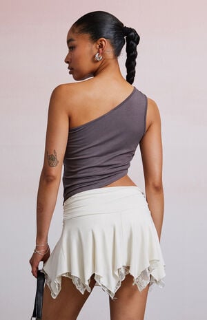 Mandy Knot One Shoulder Tank Top image number 4