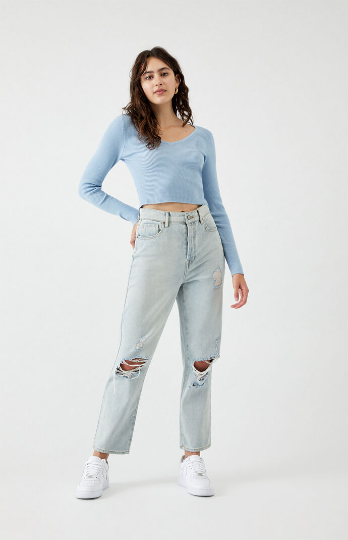 Waffle V-Neck Sweater