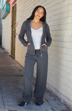 Dark Gray Zip Up Hoodie image number 5