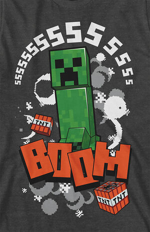 Kids Minecraft Creeper Character T-Shirt image number 2
