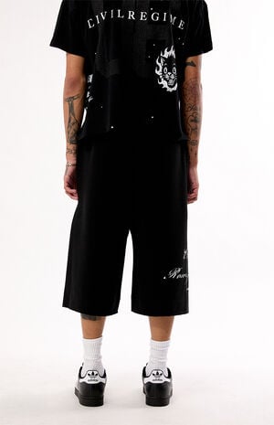 Black RFC Lounger Fleece Sweat Shorts image number 4