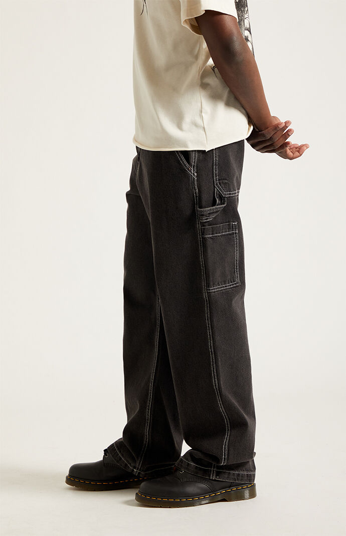 Pacsun Dylan Baggy Jeans Carpenter Contrast Stitch Black