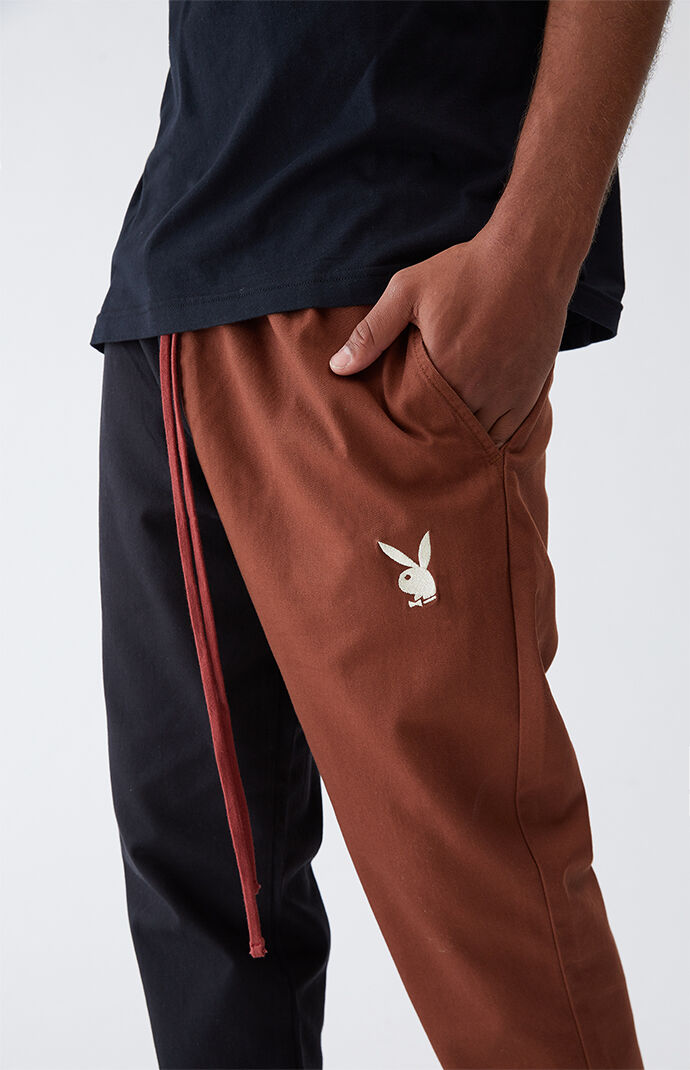 black and white colorblock sweatpants