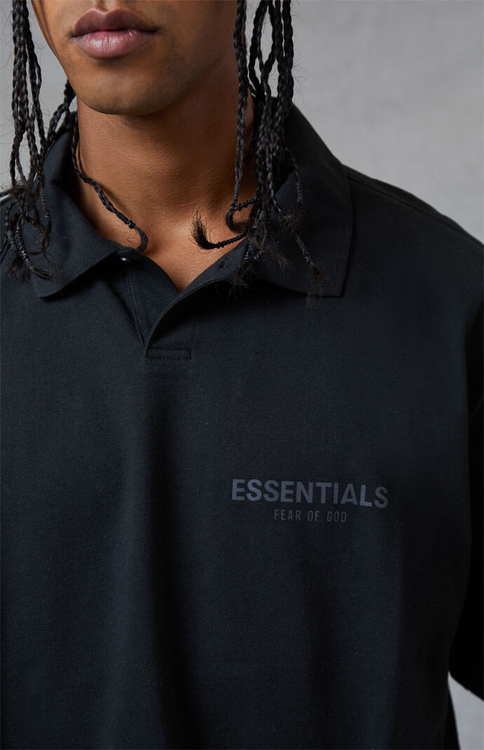 FOG - Fear Of God Essentials Black Polo Shirt | PacSun