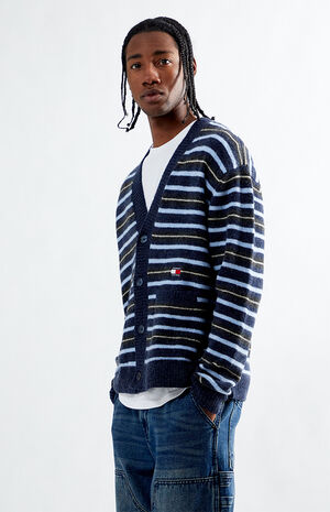 Striped Jacquard Boxy Cardigan image number 3