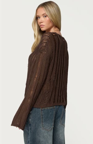 Jaide Sheer Ladder Knit Sweater image number 3