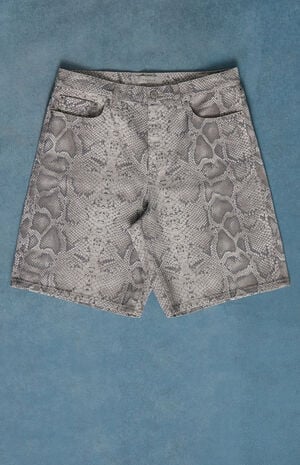 Parker Baggy Denim Shorts Snake Print image number 1