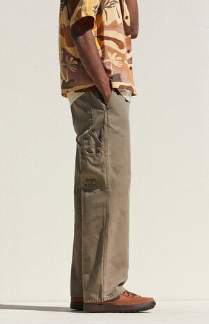 Brown Baggy Carpenter Jeans image number 3