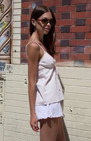 Pink Edith Striped Tank Top image number 2