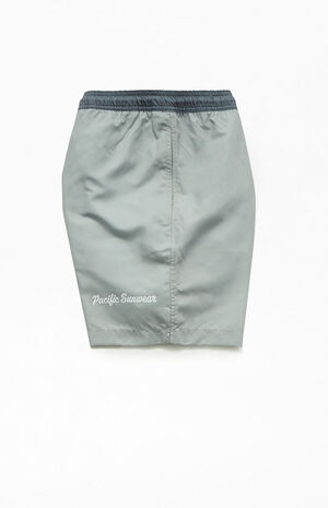 Gray Colorblock 17" Swim Trunks image number 3
