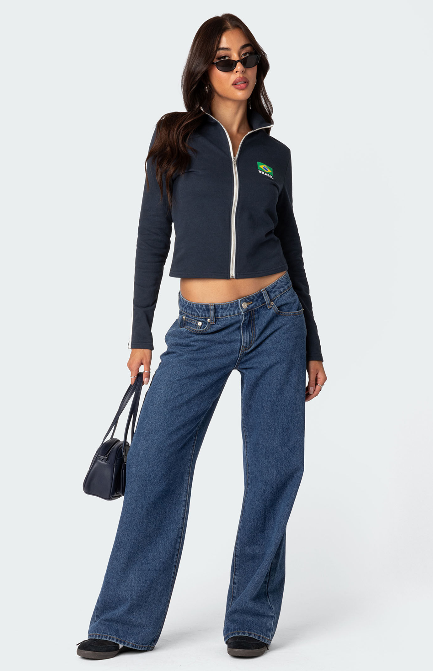 【ESSU】Crop Rivet Sweat Zip Up ★3color Edikted Brasil Zip Up Sweatshirt | PacSun