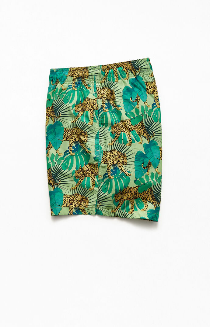 Leopard Palm 17" Swim Trunks