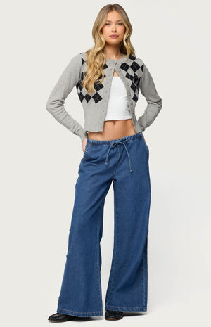 Vicky Tie Waist Low Rise Baggy Jeans image number 4