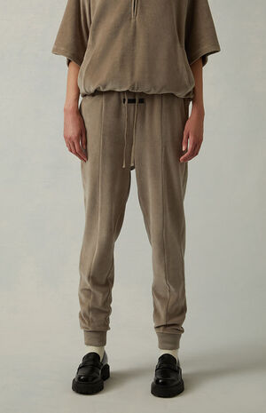 Women's Desert Taupe Velour Sweatpants image number 2