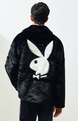 Playboy X Playboy Faux Fur Coach Jacket Pacsun