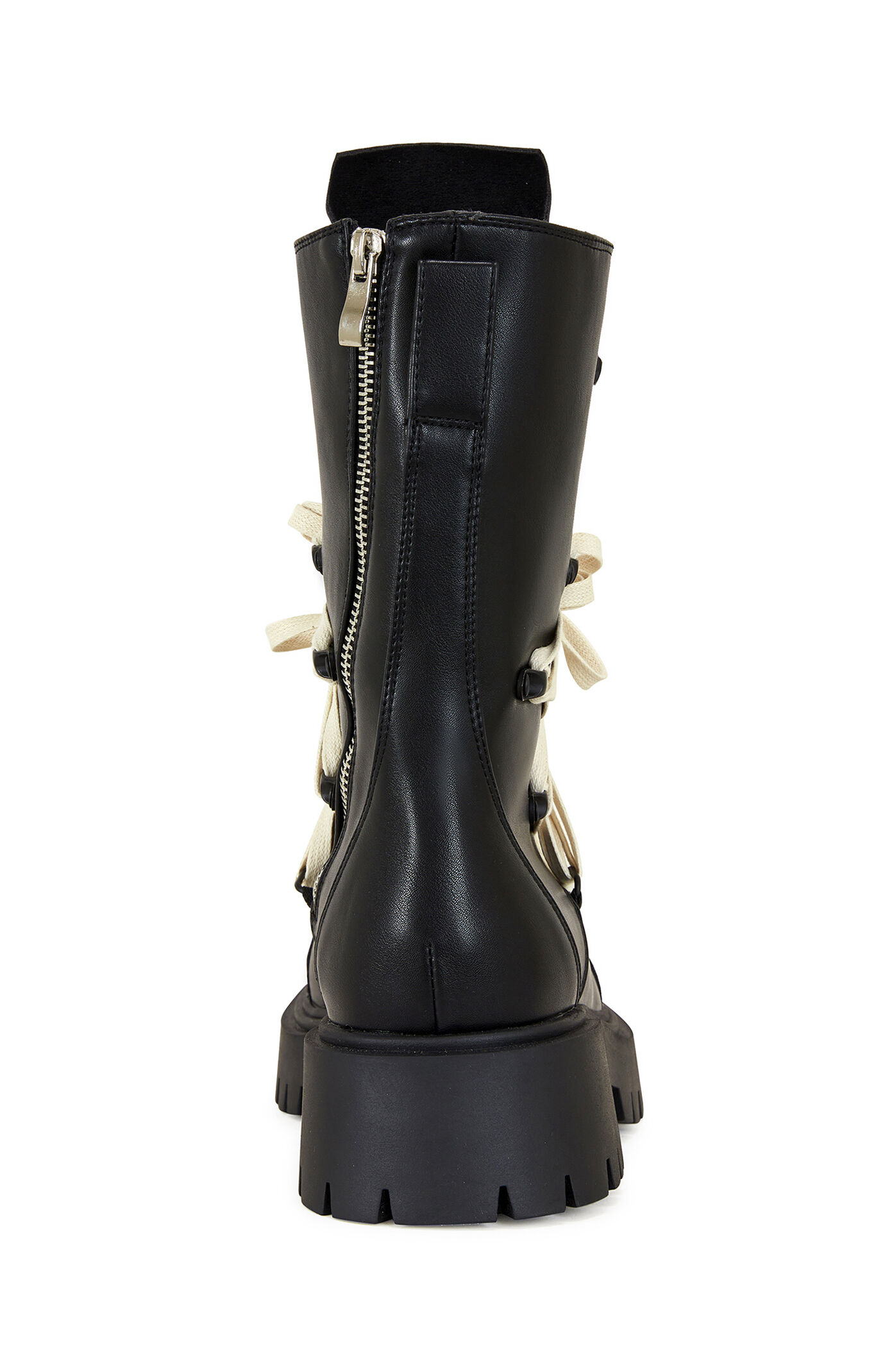 AZALEA WANG Women's Black Arjun Faux Leather Combat Boots | PacSun