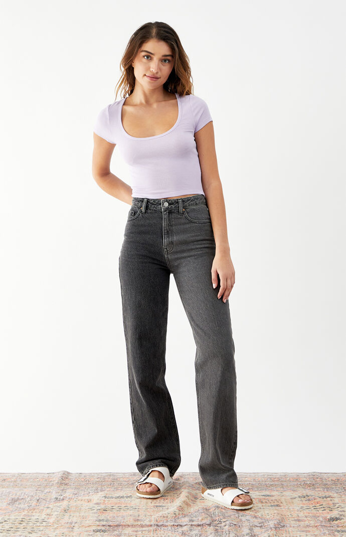 Jade Ribbed Scoop T-Shirt